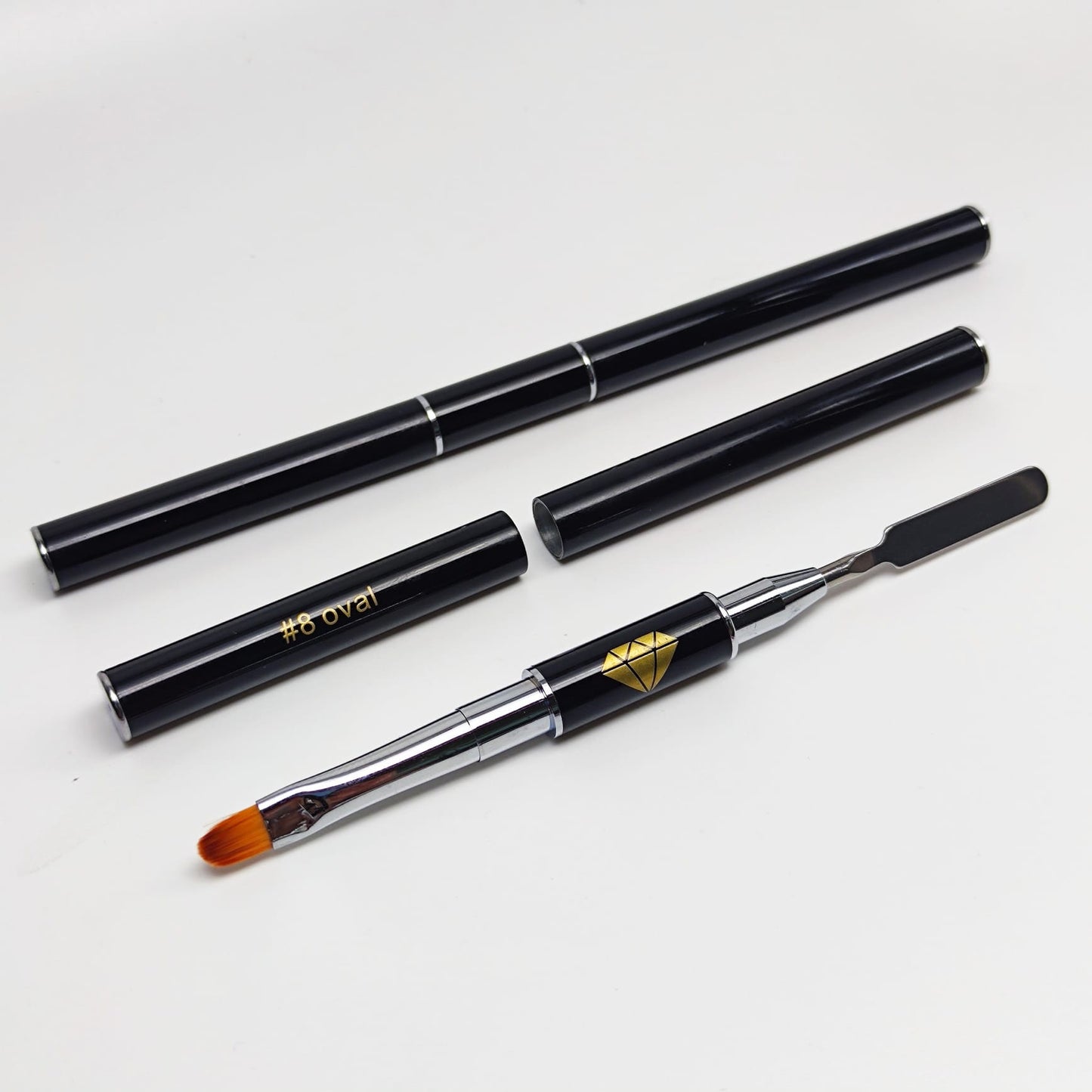 Power Gel מכחול אובלי לאקריג'ל #8 עם שפדולה