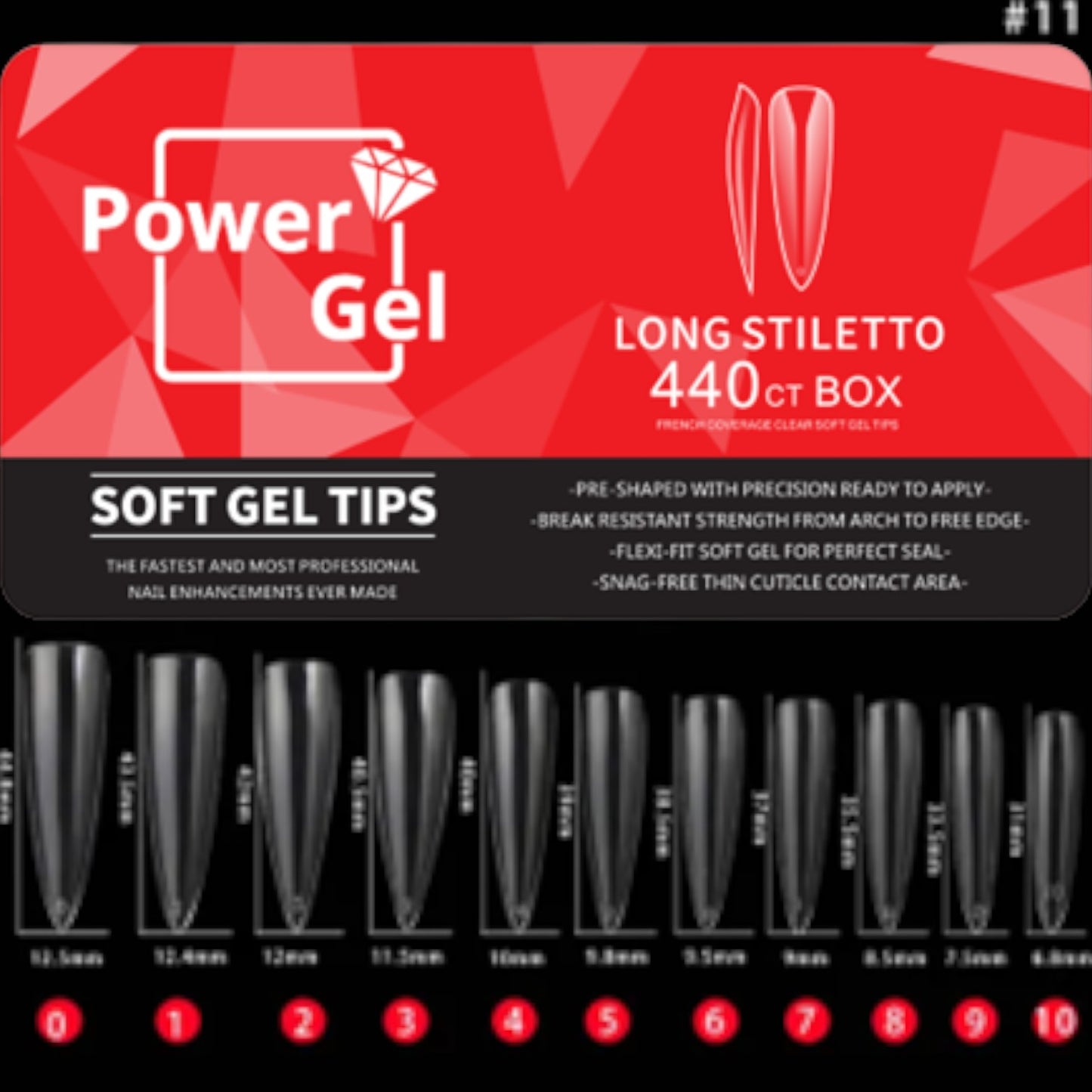 מארז ג'לי טיפס סטילטו ארוך