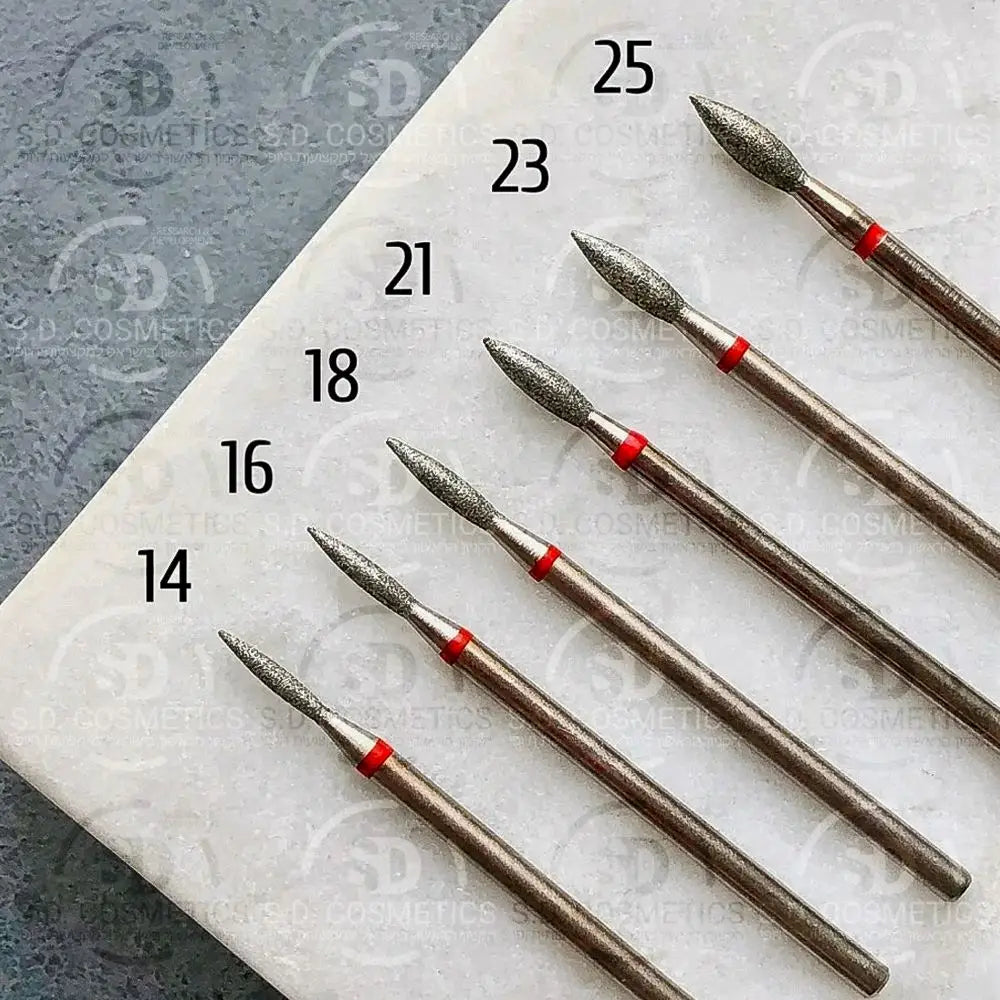 אריזה 10 ראשי יהלום להבה חדה אדום