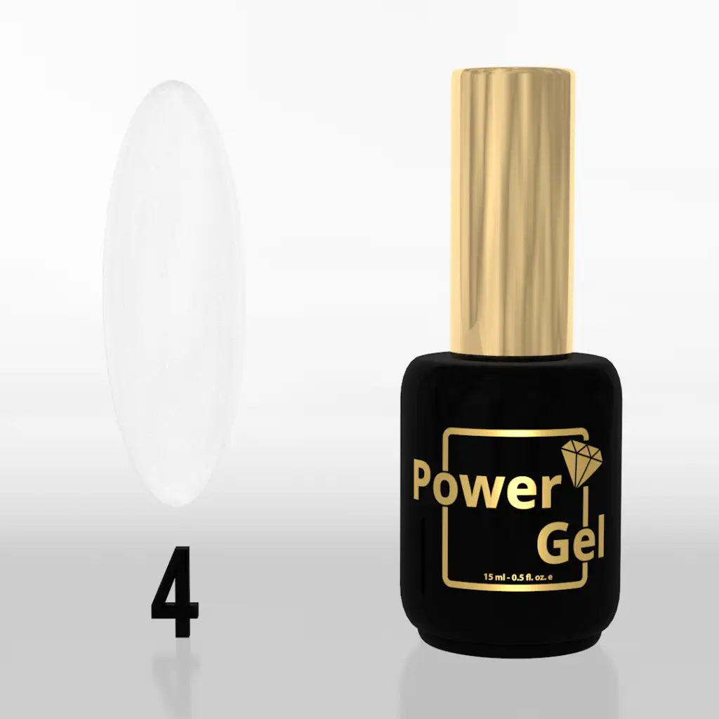 Power Gel 004 לבן עם נצנץ עדין במיוחד