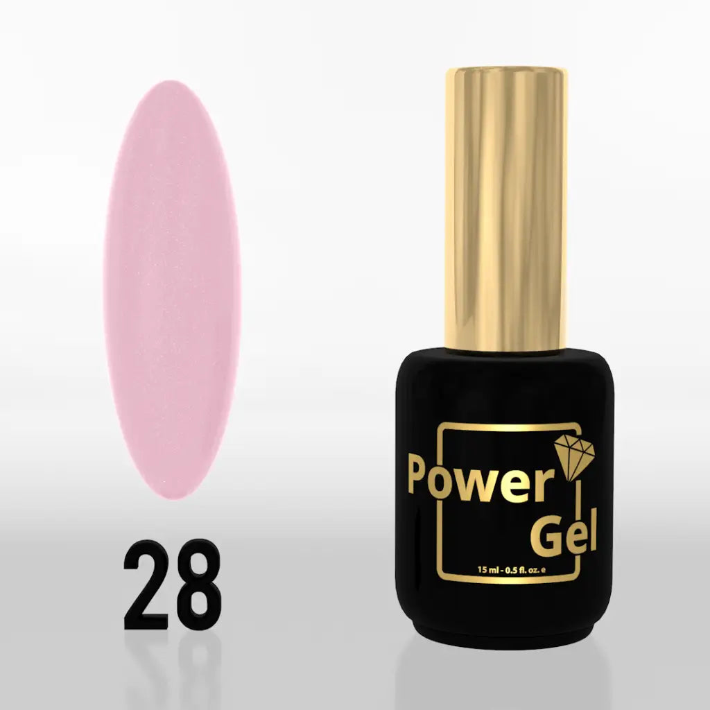 Power Gel 028 ורוד עם נצנץ עדין במיוחד